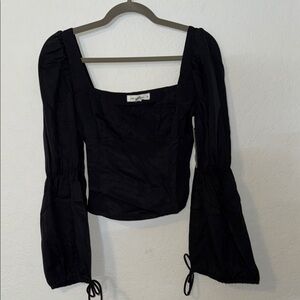 NWT LANI THE LABEL BLACK SQUARE NECKLINE BLOUSE